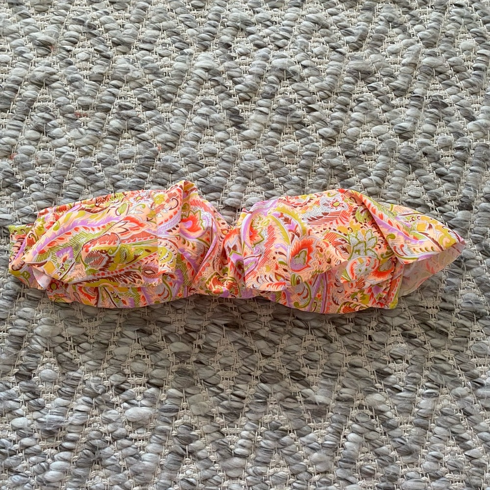 Victoria’s Secret Orange Paisley Bandeau Bikini Top